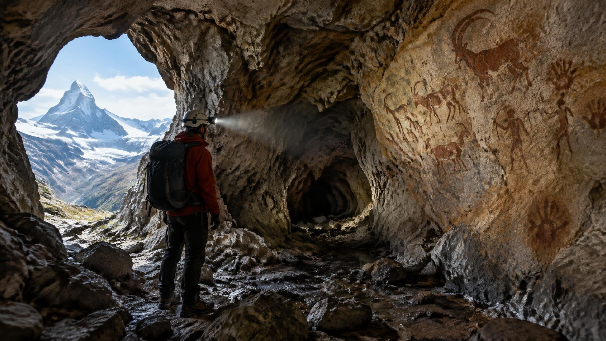 alpine cave entrance