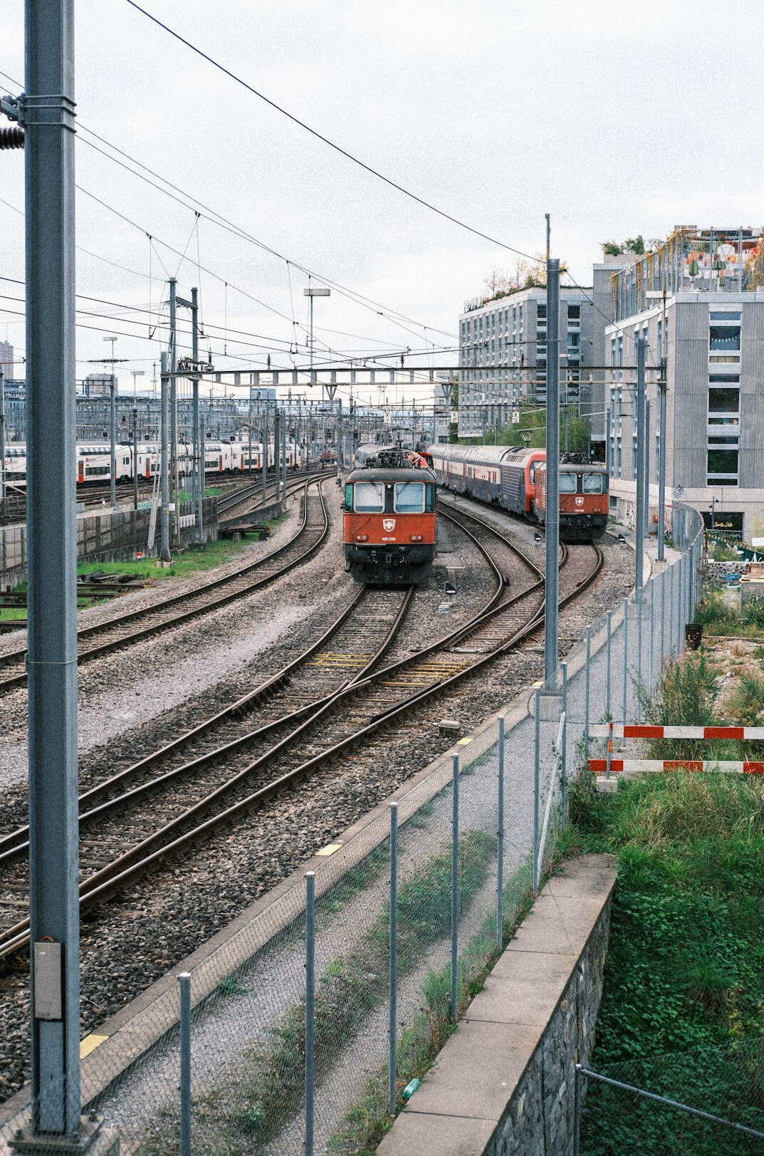 Train platform at a Swiss railway station