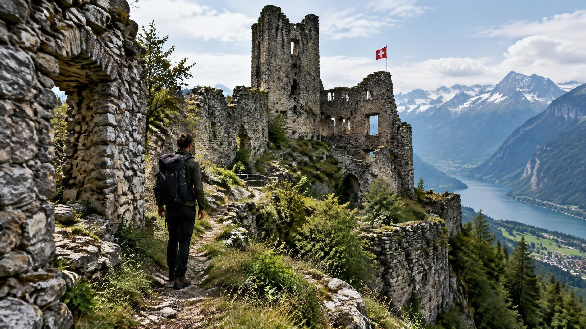 old swiss castle ruin