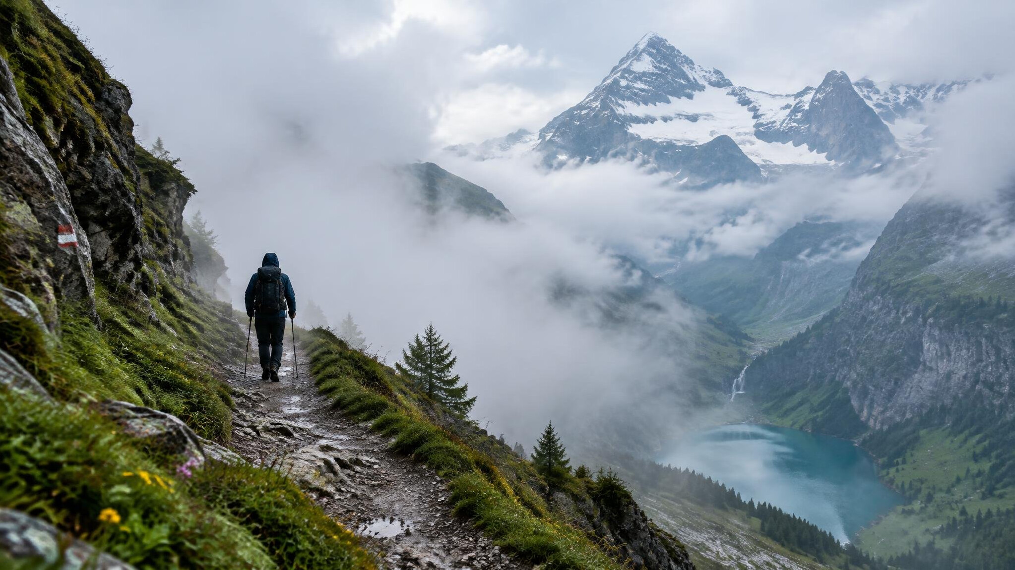 hidden mountain path in switzerland