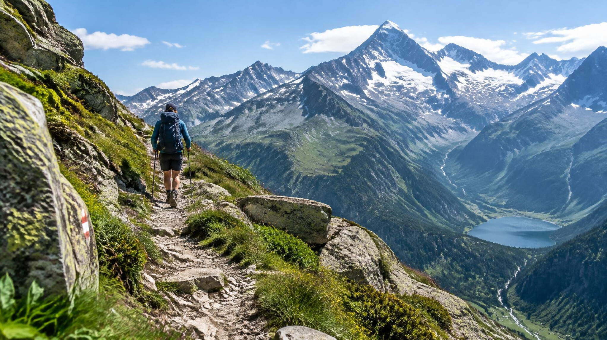 hidden alpine trail in mountains